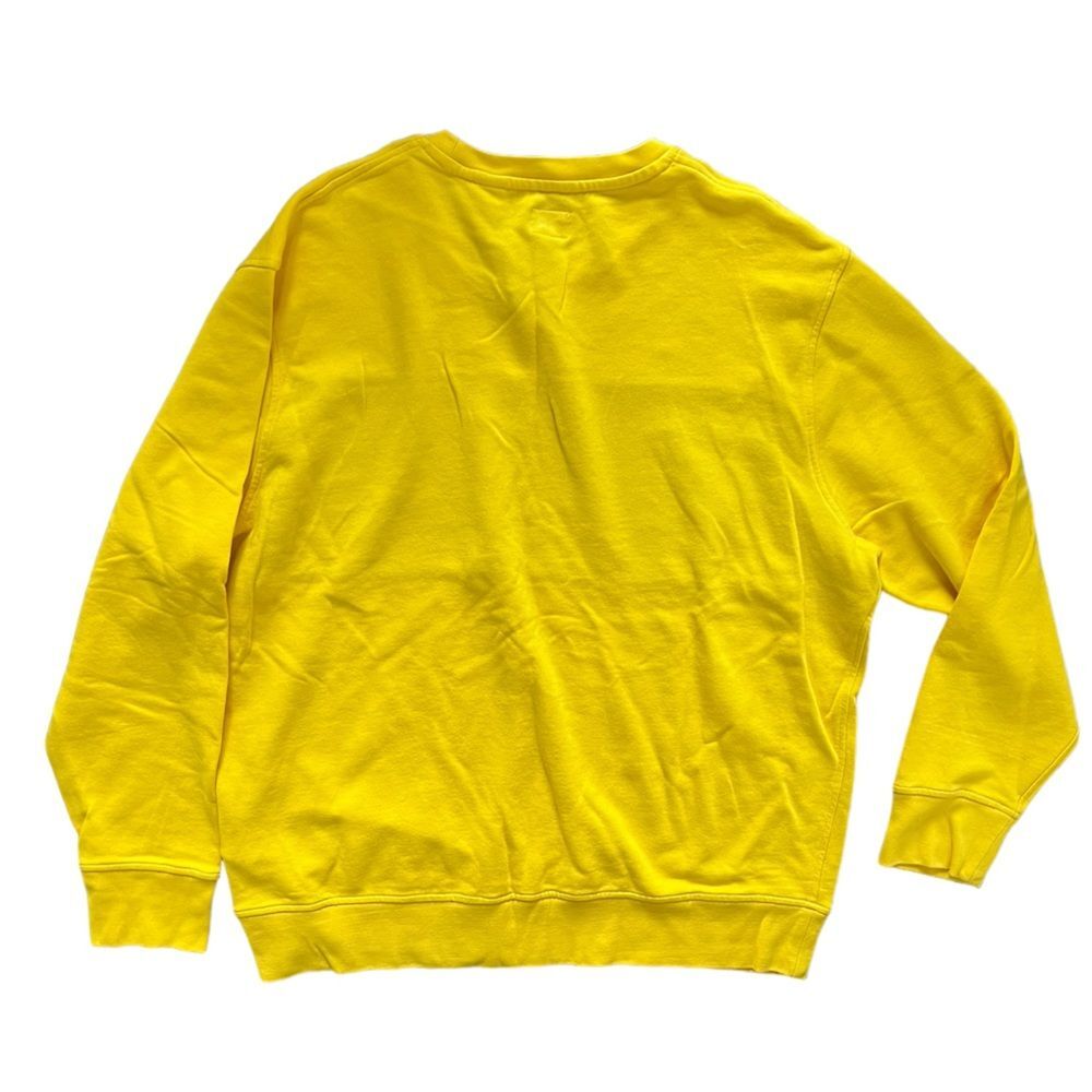 NWT Levi's Logo Spellout Yellow Black Crew Neck Fleece Sweatshirt Men's size XXL - Picture 3 of 9